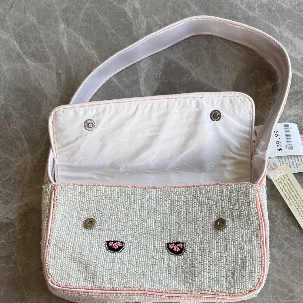 T.J.Maxx Pink Beaded Scooter Shoulder Bag - Picture 2 of 7